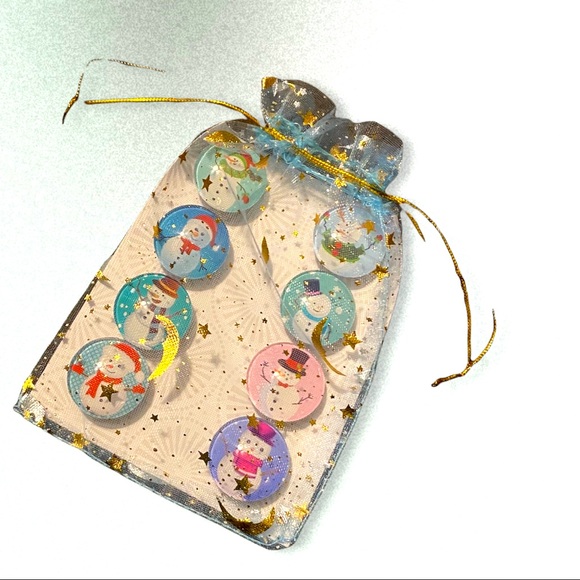 𝐒𝐞𝐭/𝟖 𝑯𝒂𝒏𝒅𝒎𝒂𝒅𝒆 𝐒𝐧𝐨𝐰𝐦𝐚𝐧 𝐌𝐚𝐠𝐧𝐞𝐭𝐬 𝐂𝐚𝐛𝐨𝐜𝐡𝐨𝐧𝐬. 🎁 - Picture 7 of 8